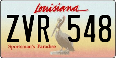 LA license plate ZVR548