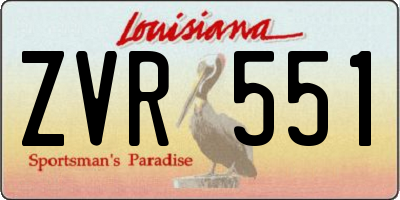 LA license plate ZVR551