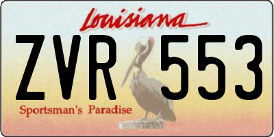 LA license plate ZVR553