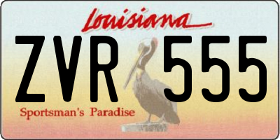 LA license plate ZVR555