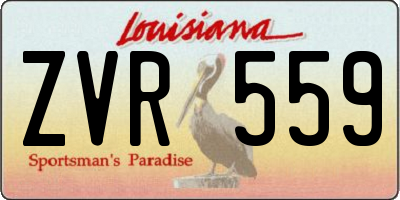 LA license plate ZVR559