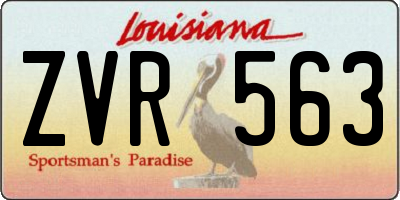 LA license plate ZVR563