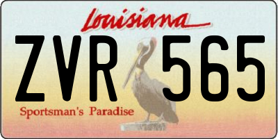 LA license plate ZVR565