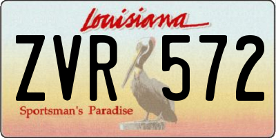LA license plate ZVR572