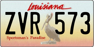 LA license plate ZVR573