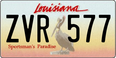 LA license plate ZVR577