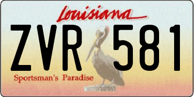 LA license plate ZVR581