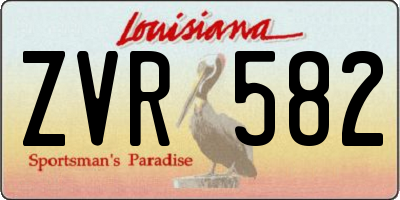 LA license plate ZVR582