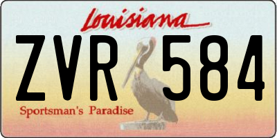 LA license plate ZVR584