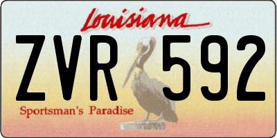 LA license plate ZVR592