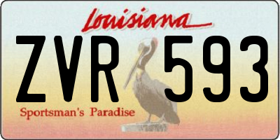 LA license plate ZVR593