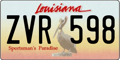 LA license plate ZVR598