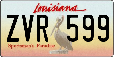 LA license plate ZVR599