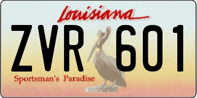 LA license plate ZVR601