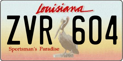 LA license plate ZVR604