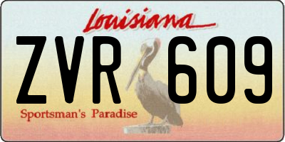 LA license plate ZVR609