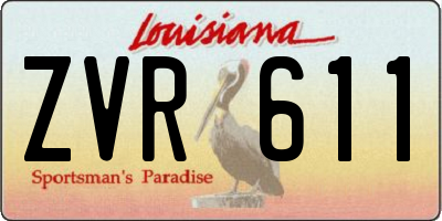 LA license plate ZVR611