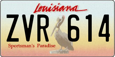 LA license plate ZVR614