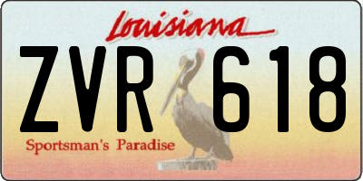 LA license plate ZVR618