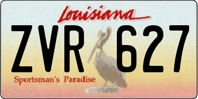 LA license plate ZVR627