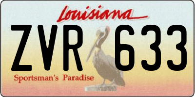 LA license plate ZVR633