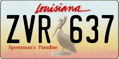 LA license plate ZVR637