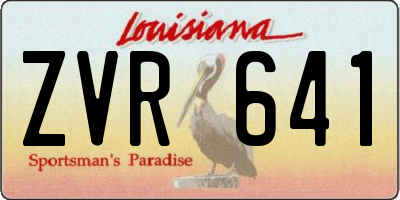 LA license plate ZVR641