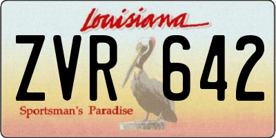 LA license plate ZVR642