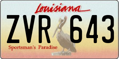 LA license plate ZVR643