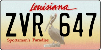 LA license plate ZVR647
