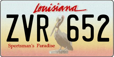 LA license plate ZVR652