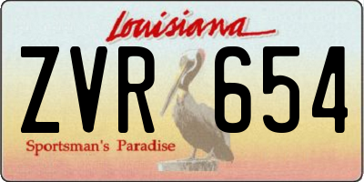 LA license plate ZVR654