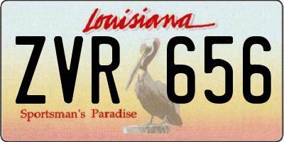 LA license plate ZVR656