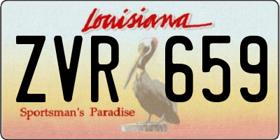 LA license plate ZVR659