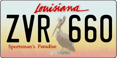 LA license plate ZVR660