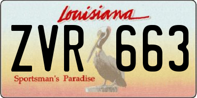 LA license plate ZVR663