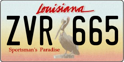 LA license plate ZVR665