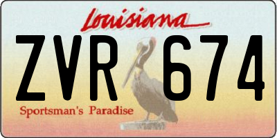 LA license plate ZVR674