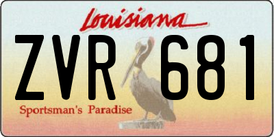 LA license plate ZVR681