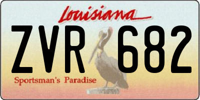 LA license plate ZVR682