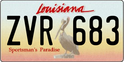LA license plate ZVR683