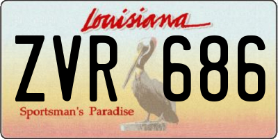 LA license plate ZVR686