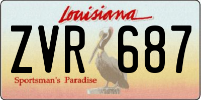 LA license plate ZVR687