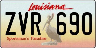 LA license plate ZVR690