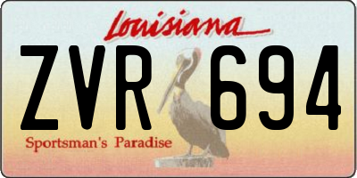 LA license plate ZVR694
