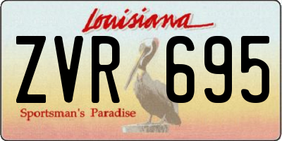 LA license plate ZVR695