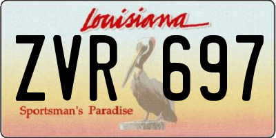 LA license plate ZVR697