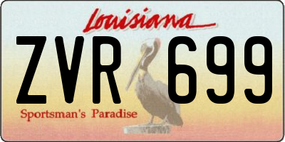 LA license plate ZVR699