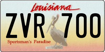 LA license plate ZVR700