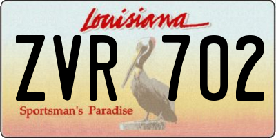 LA license plate ZVR702